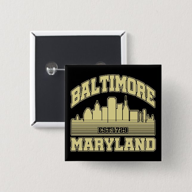 Baltimore,Maryland 15 Cm Square Badge (Front & Back)