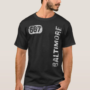 Baltimore Maryland 667 Area Code Vintage Retro T-Shirt