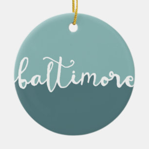 Baltimore, Maryland   Blue Circle Ombre Ceramic Tree Decoration