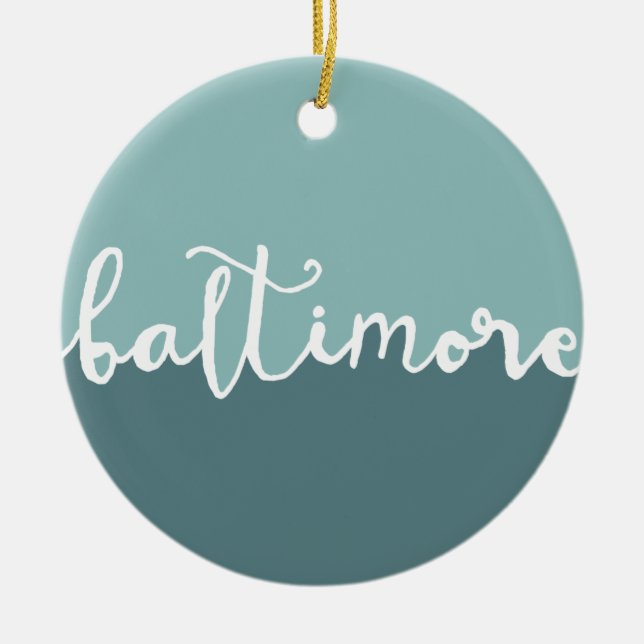 Baltimore, Maryland | Blue Circle Ombre Ceramic Tree Decoration (Front)