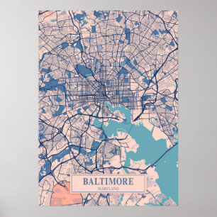 Baltimore - Maryland Breezy City Map Poster