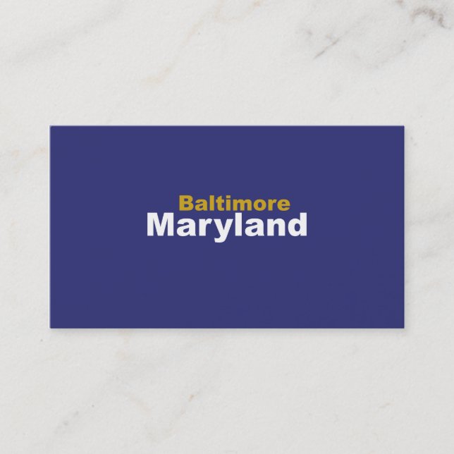 Baltimore, Maryland Business Cards (Front)