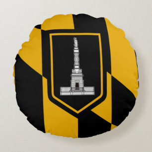 Baltimore (Maryland) City flag Round Cushion
