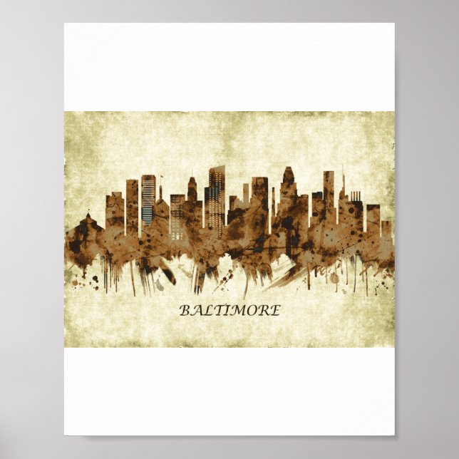 Baltimore Maryland Cityscape Poster (Front)