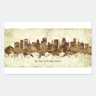 Baltimore Maryland Cityscape Rectangular Sticker