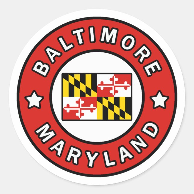 Baltimore Maryland Classic Round Sticker (Front)