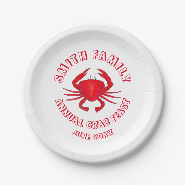 Baltimore Maryland Crab Feast Crustacean Seafood Paper Plate (Front)