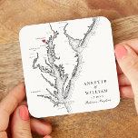 Baltimore Maryland Elegant Black White Wedding<br><div class="desc">Commemorate your Baltimore wedding with our keepsake paper drink coasters, featuring a charming Chesapeake Bay map theme. Perfect for cherished venues such as The Grand Baltimore, The Belvedere, The Walters Art Museum, Baltimore Museum of Industry, and The Engineer's Club, these coasters add a local touch to your special day. Protect...</div>