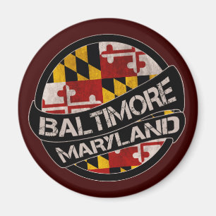 Baltimore Maryland flag grunge magnet