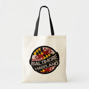 Baltimore Maryland flag grunge tote bag