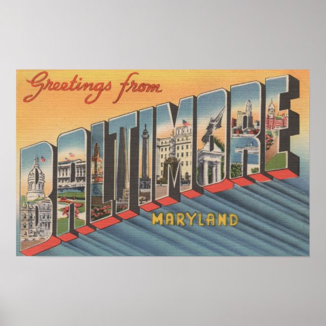 Baltimore, Maryland - Large Letter Scenes 2 Poster (Front)