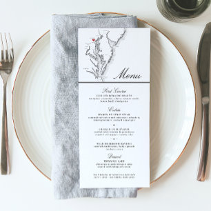 Baltimore Maryland Map Elegant Black White Wedding Menu