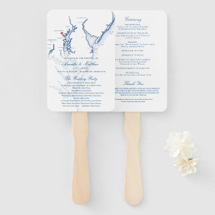 Baltimore Maryland Map Wedding Program Hand Fan