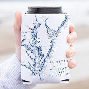 Baltimore Maryland Modern Wedding Can Cooler