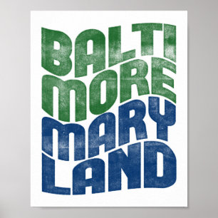 Baltimore Maryland Poster City State Art Print