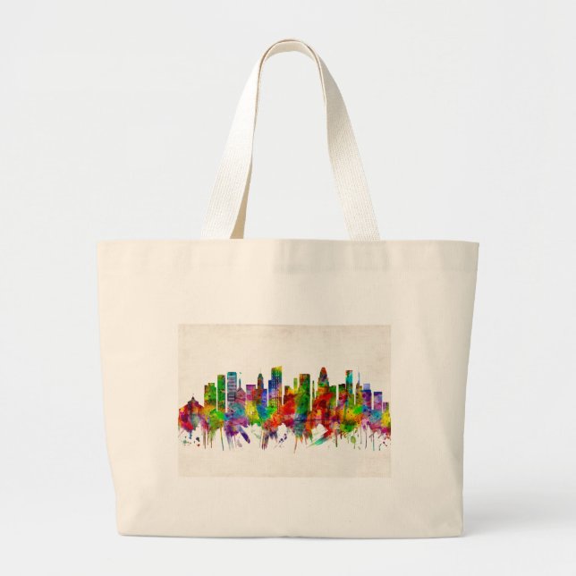 Baltimore Maryland Skyline Large Tote Bag (Front)