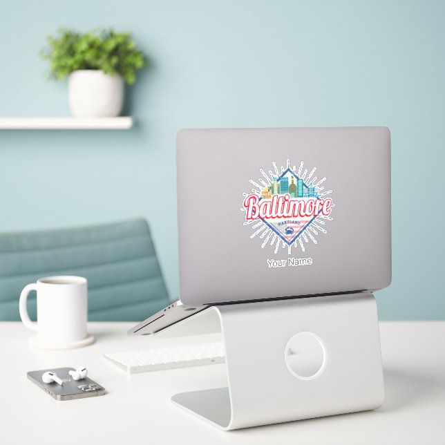 Baltimore Maryland United States Skyline Vintage (Laptop On Desk)