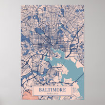 Baltimore Maryland USA Breezy City Map Travel