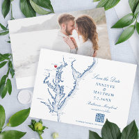 Baltimore Maryland Wedding Elegant Navy QR code
