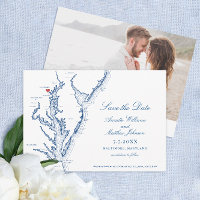 Baltimore MD Chesapeake Bay Map Photo Wedding