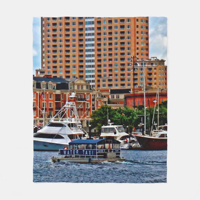 Baltimore MD - Inner Harbour Water Taxi Fleece Blanket (Front)