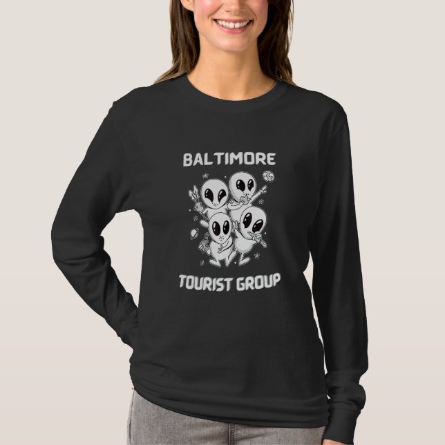 Baltimore Native Pride Alien Funny State Tourist S T-Shirt (Front)