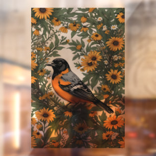Baltimore Oriole Bird And Black Eyed Susan Flowers