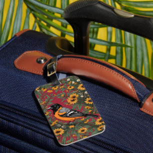 Baltimore Oriole Bird And Black Eyed Susan Flowers Luggage Tag