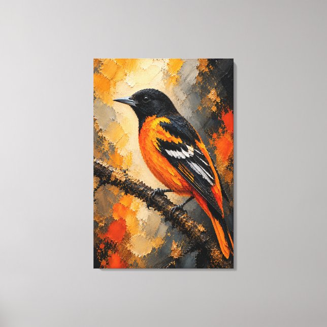Baltimore Oriole Luxury Canvas Print (Front)