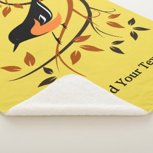  Baltimore Oriole Nature Sherpa Blanket