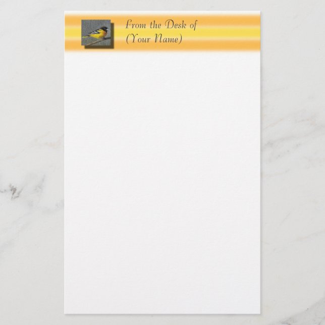 Baltimore Oriole Stationary - From the Desk of ... Stationery (Front)