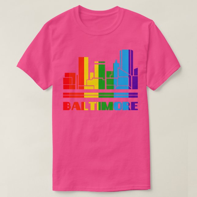 Baltimore Pride  Baltimore LGBT Gift LGBTQ Support T-Shirt (Design Front)