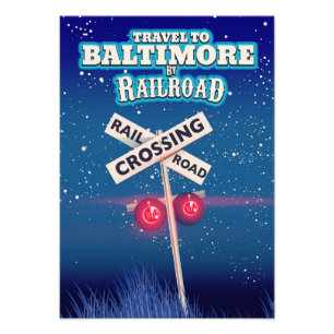 Baltimore Railroad crossing travel poster. Photo Print