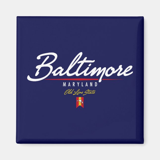 Baltimore Script Magnet (Front)
