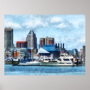 Baltimore Skyline and Harbour Poster