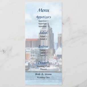 Baltimore Skyline and Harbour  Wedding Menu