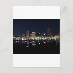 Baltimore Skyline at Night Postcard