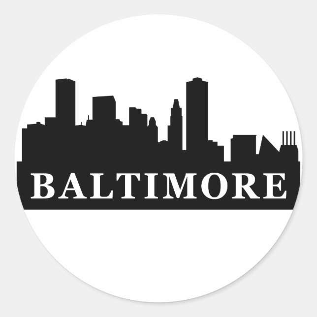 Baltimore Skyline Classic Round Sticker (Front)