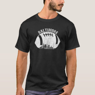 Baltimore Skyline Football Fan Vintage Baltimore F T-Shirt