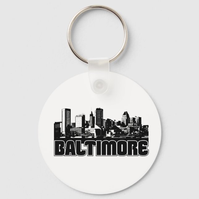 Baltimore Skyline Key Ring (Front)