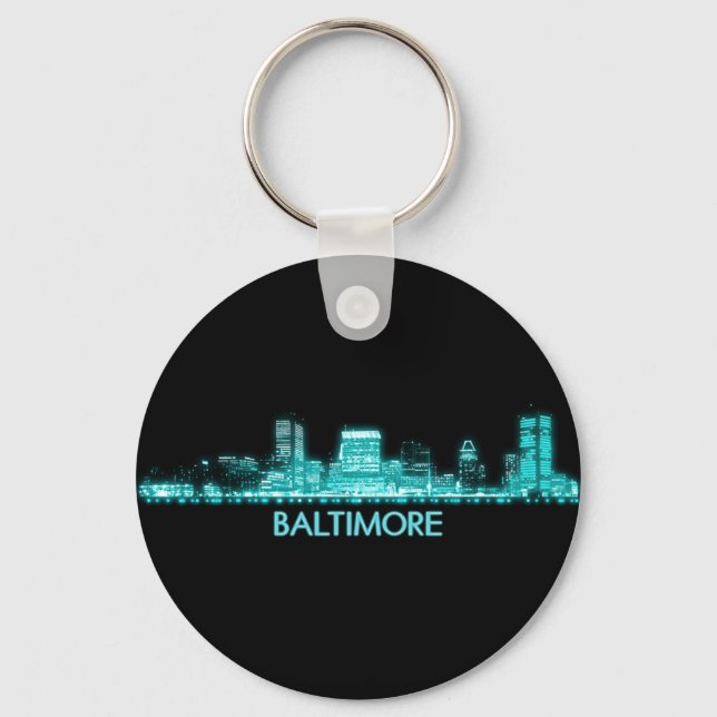 Baltimore Skyline Key Ring (Front)
