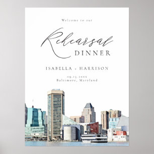 BALTIMORE Skyline Rehearsal Dinner Welcome Sign