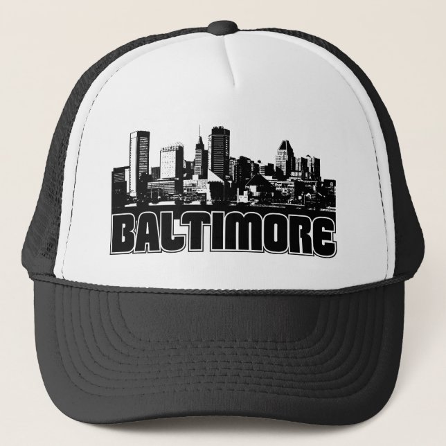 Baltimore Skyline Trucker Hat (Front)