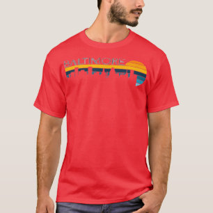 Baltimore Skyline Vintage Retro Sunset Baltimore T-Shirt