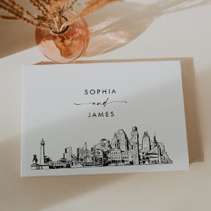Baltimore Skyline Wedding Guest Book