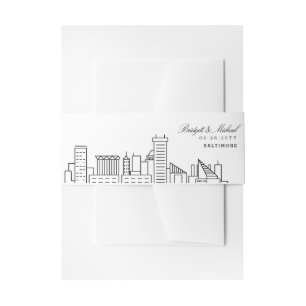 Baltimore Skyline Wedding Invitation Belly Band