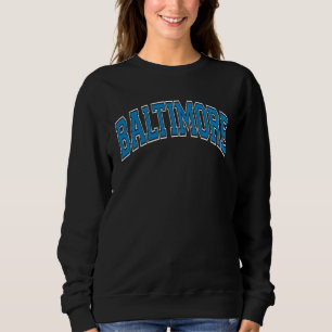 Baltimore Varsity Style Blue Text Sweatshirt