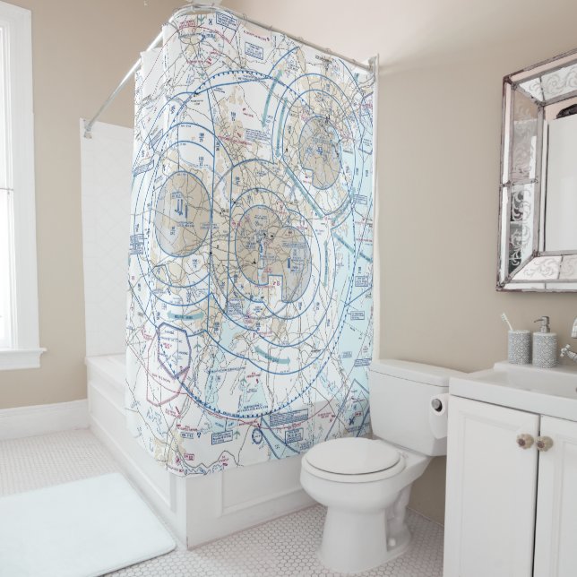 Baltimore-Washington Flyway Chart Shower Curtain (In Situ)
