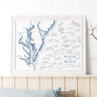 Baltimore Wedding Elegant Map Guest Book Poster