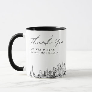 Baltimore Wedding Minimal Custom Coffee Mug